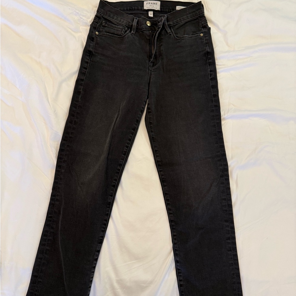 Frame Denim Le Nouveau Straight-leg Dark Gray Jeans